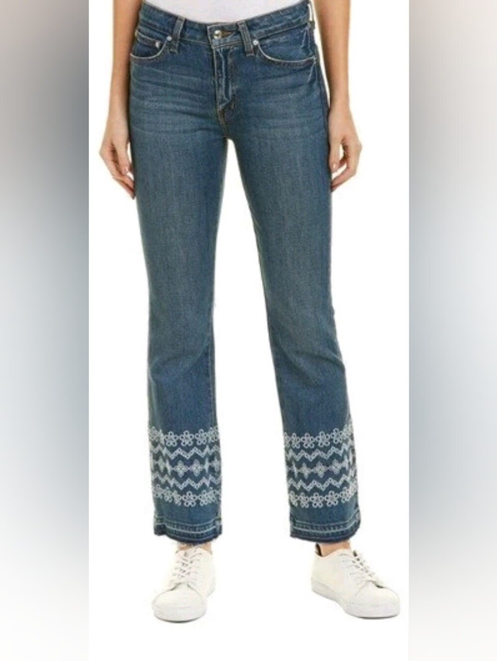 Derek Lam Denim "Jane" Mid-Rise Flip Flop Flared Jeans NWT Size 25